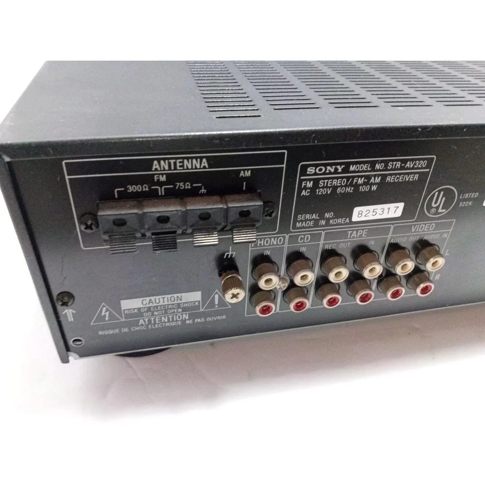 Sony STR-AV320 FM/AM/Video AV Control Center 2 Channel Stereo Receiver Tested